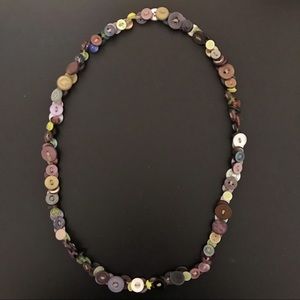 Vintage Multicolor Button Necklace